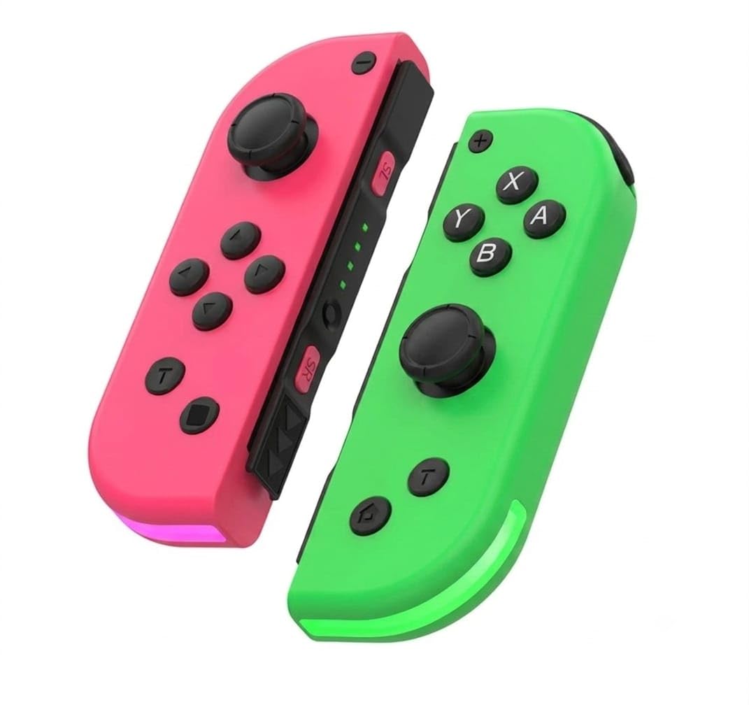 Controle Joy Con Compatível com Nintendo Switch - Rosa/Verde